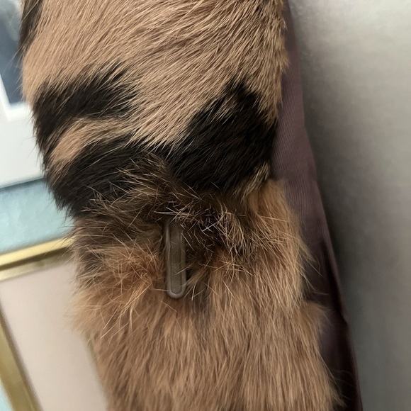 Women's Tan and Brown Fur Jacket - Picture 11 of 14